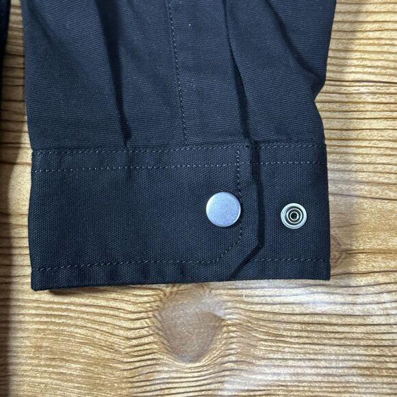 New Carhartt Rugged Flex Relaxed Fit Canvas Fleece-Lined Shirt Jacket Black Med - Picture 14 of 16